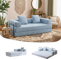 Alpen 77 Convertible Sleeper Sofa Bed with Pillow - Chenille Fabric &amp High-Density Sponge &amp Fixed-Shape Frame Modular Sofa for Living Room/Lounge/Studio Blue