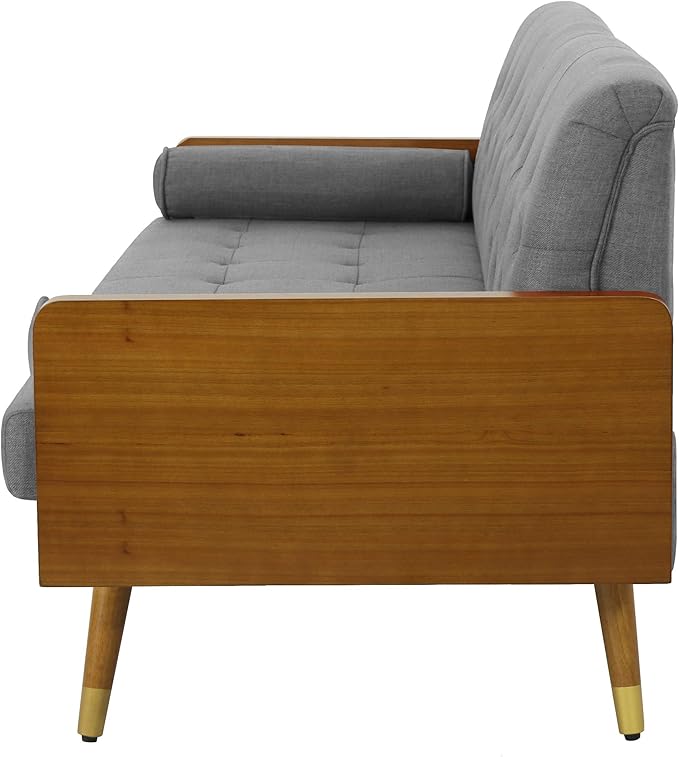 Christopher Knight Home GDFStudio Christopher Knight Home Aidan Mid Century Modern Tufted Fabric Sofa Gray