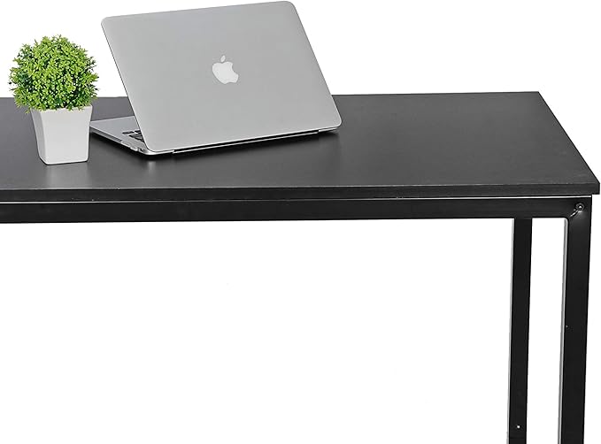 LEMY Computer Desk Sturdy Office Table Modern Simple Style Workstation Desks for Writing Home Office Black 55 Inch
