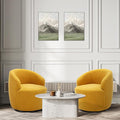 Set of 2 Swivel Chair Swivel Barrel Accent Sofa Chair Modern Teddy Fabric Club 360 Degree Swivel Chair Small Leisure Arm Chair for Nursery Living Room Hotel Bedroom Office Lounge Yellow