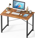 OLIXIS 40 Inch Computer Home Office Desk for Small Spaces Writing Work Study Student Bedroom Table with Metal Frame Modern Rust