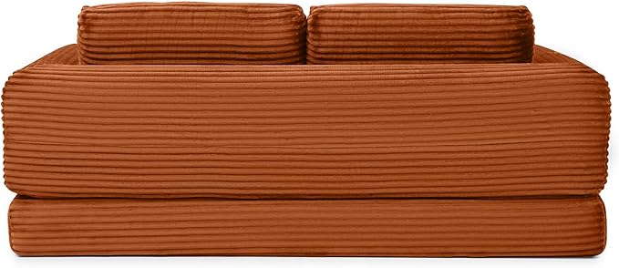 Foldable Boneless Love Seat Couches in a Box Modern Floor Foam Sleeper Sofa Bed 2-in-1 Convertible Cloud Sofa for Home Apartments Bedroom