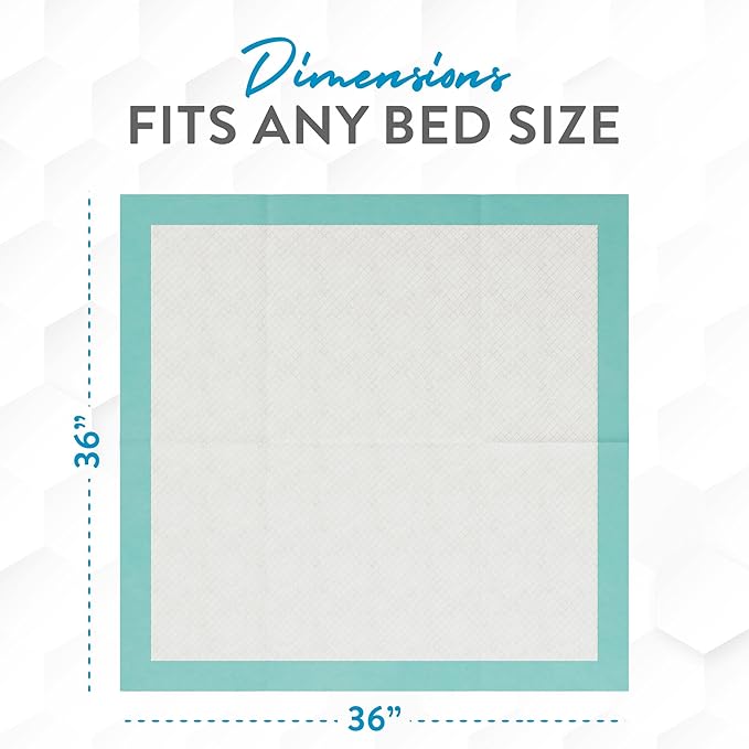 Inspire Extra Large Super Absorbent Disposable Bed Pads for Chronic Incontinence Ultra Thick and Absorbent Bed Pads Disposable Adult | Pee Pads for Adults (36 X 36 Pack of 50)