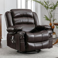 Electric Recliner Chairs for Adults Massage Recliner Chair with Heat 360 Swivel Recliners Chair for Living Room with 2 Cup Holders &amp USB Charge Port Rocking Function and Side Pocket (Brown)
