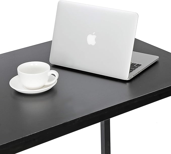 Computer Desk 47 Inches Wooden Simple Modern Sturdy Home Office Desk PC Laptop Notebook Study Student Writing Table for Home Office Workstation Easy to Assemble Black