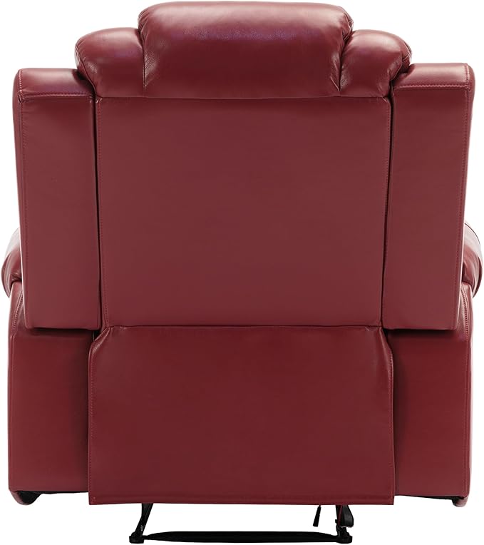 Merax Home Theater Seating Manual Recliner Chair with LED Light Strip for Living RoomBedroom Wind Red