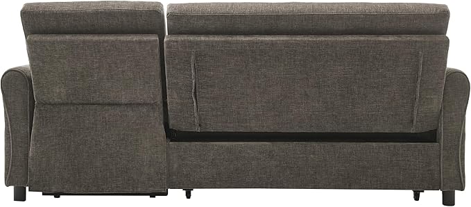 Merax 2-in-1 Convertible Sofa Bed &amp Recliner Sofa 82 3-Seater Sofa Pull-Out Sleeper Sofa 3 Level Adjustable Backrest Reversible Left/Right with USB Charging Ports Easy to Assemble (Dark Gre