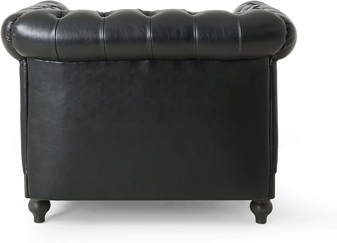 Christopher Knight Home Castalia Club Chair Pine Midnight Black + Dark Brown