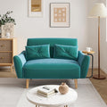 Brelice Loveseat Sofa 47 Velvet Couch for Bedroom Convertible Wooden Tray &amp Ergonomic Armrest for Small Space Apartment Living Room Home Office Easy Assembly Green
