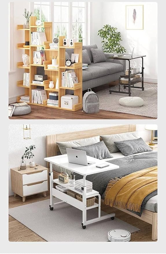 Desk Universal Movable Table Small Spaces Storage Convenient Desk Portable Computer Desk Adjustable Home Office Bedside Home Office Living Room Height Sofa Furniture Desk Size 15.7 * 31.5 Inch