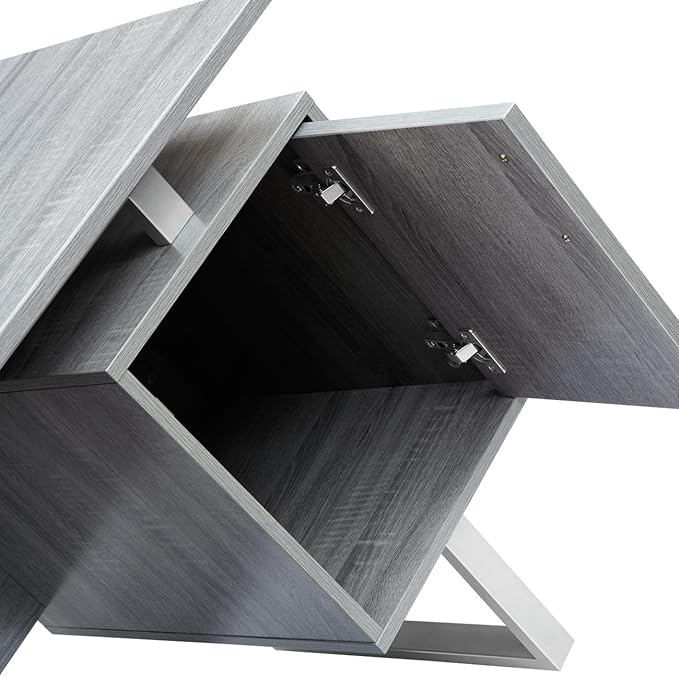 Techni Mobili Modern Office Desk with Storage Gray