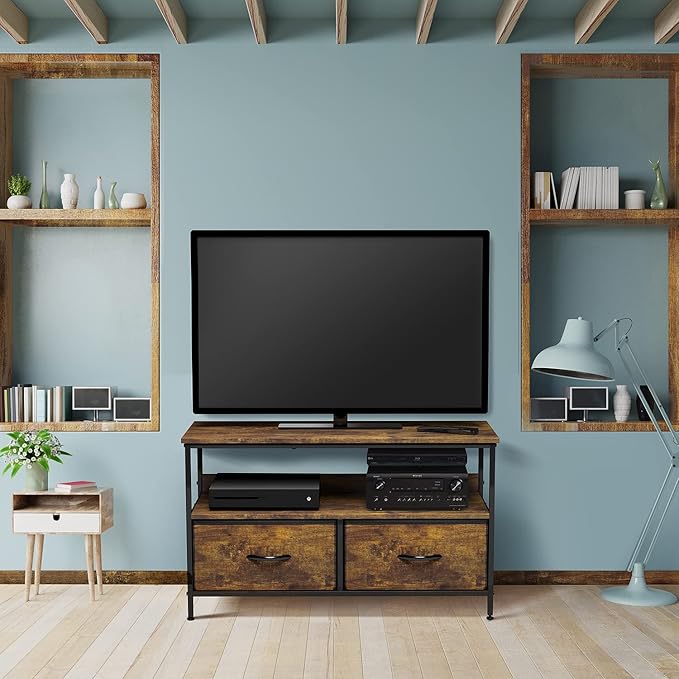 Sorbus TV Stand Dresser with 2 Drawers - Television Riser Chest with Storage - Bedroom Living Room Closet &amp Dorm Furniture