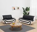 Leather Couch SetLeather Sectional Sofa for Living Room Furniture Sets Sofa and Loveseat Sets 2-Piece for Living Room/Office/Bedroom/Apartment(Black &amp White)