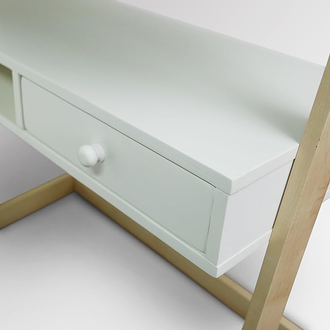 American Trails Freestanding Ladder Desk With Drawer Natural Maple/White
