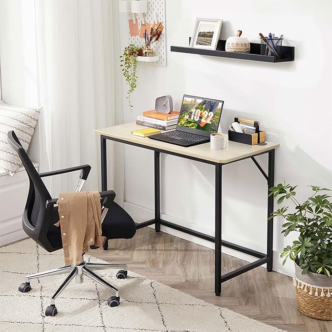 COSTWAY 48 x 24 Universal Table Top Solid One-Piece Wood Desktop for Standard &amp Height Adjustable Desk Frame Rectangular DIY Home Office Countertop(Table Top only) (Natural 48 x 24)