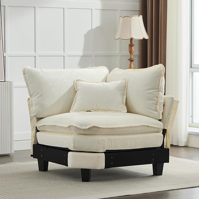 IPKIG Corner Seat Module for Modular Sectional Sofa Corner Module for Customizable Sectional Sofa Couch (Beige Corner Seat Module)