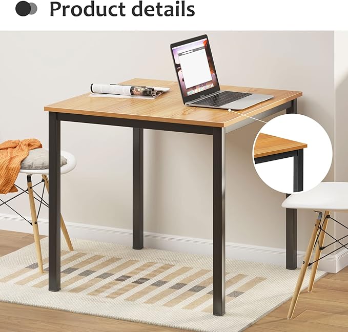 DlandHome Small Computer Desk for Home Office Table Writing Table for Small Spaces Study Table Laptop Desk 31.5x31.5 Inch
