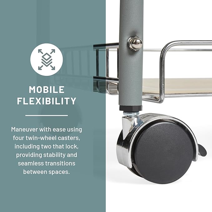 Pemberly Row Tubular Steel Wire Roll File 20 Compartments Chrome Plated Grids Light Gray Finish 18 3/8 W x 14.25 D x 23 3/8 H Twin Wheel Casters Lightweight Organizer for Drawings or Plans