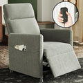 Black Power Recliner Chairs for Adults Lash Chair &amp Lay Flat Recliner for Small Spaces Living Room Bedroom Offices Theater Adjustable Footrest &amp Backrest/Side Pockets/USB (Light Grey)