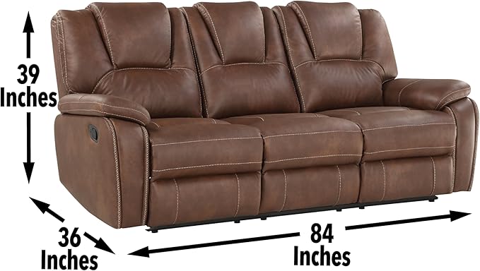 Katrine Manual Reclining Sofa Brown
