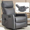 Slim Swivel Rocking Chair Recliner with PocketsLazy Boy Recliners for for AdultsSmall Recliner Chair for Small Spaces Manual Reclining Chair for Living Room Bedroom (Dark Grey)