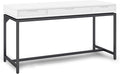 SIMPLIHOME Banting Desk - 60 Inch Wide Solid Wood and Metal Writing Desk in White Modern Industrial Home Office Computer Table for Study with 2 Drawers and Flip-Down Keyboard Tray