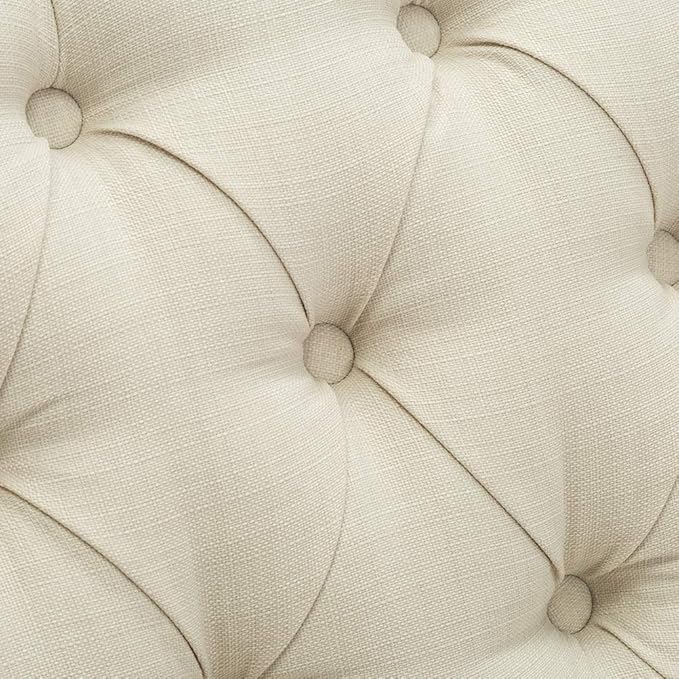 Tongli 50 Small Modern Loveseat Settee Sofa Linen Fabric 2-Seat Sofa Couch Tufted Love Seat Dining Bench with Back Upholstered Banquette Sofas for Living Room Bedroom Small Space Entryway