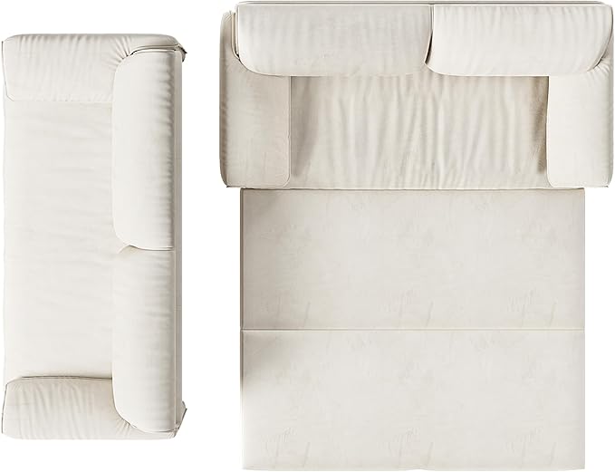 66 Queen Size Loveseat Sofa Bed Couch for Living RoomUpholstered Velvet Fabric3 in 1 Convertible Pull Out Sleeper Sofa for Apartment Office Studies-Beige