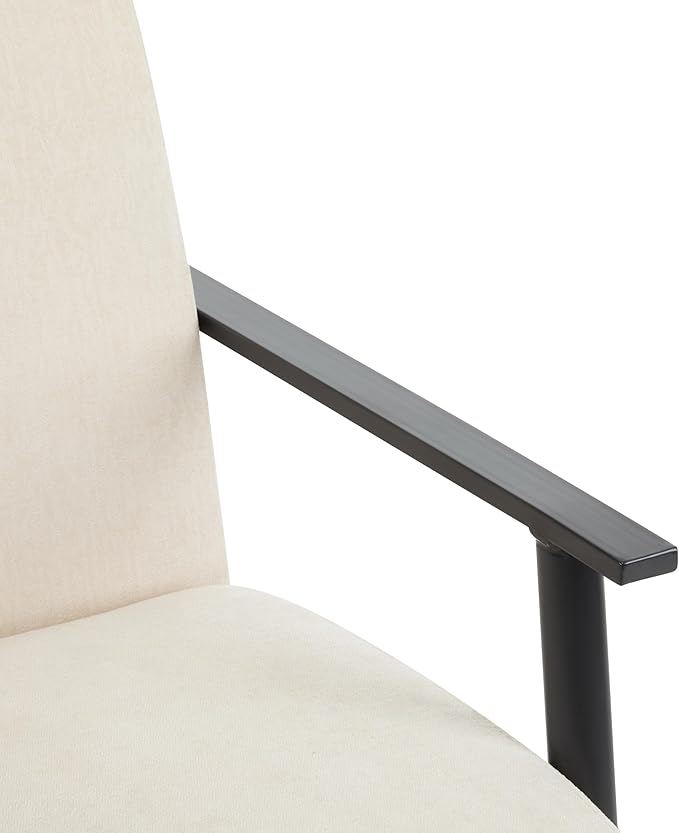 Merax Modern Mid Century Lounge Chair with Metal Frame Cozy Upholstered Armchair for Bedroom Living Room Office Easy Assemble Beige