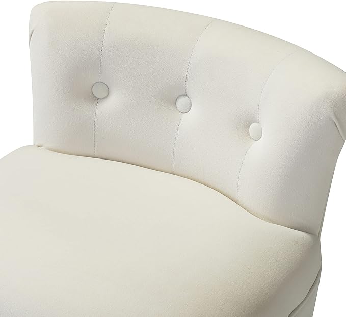 Modern Velvet Vanity Chair with with Solid Wood Legs Upholstered Vanity Stool with Low Back Small Makeup Chair Home Decor for Bedroom Living Room Dressing Table Women Girls