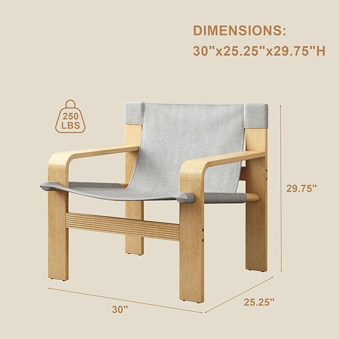 Ball &amp Cast Mid-Century Lounge Living Room ChairsAccent Chair Wide Armrest with Comfortable Linen Fabric Armchair &amp Rubber Wood FrameDetachable and Washable Seating Furniture for ReadingLig