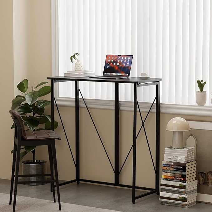 Folding Standing Desk 39 Foldable Standing Desk Collapsible Sit Stand Desk for Walking Pad Treadmill Home Office Living Room and Bedroom 19.68 D x 39.37 W x 43.3 H Black