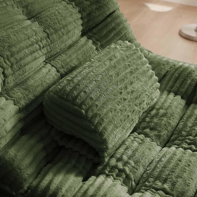 40 Swivel Cloud Chair 360° Swivel Accent Chair with Armless &amp Movable Pillow Cozy Single Sofa Oversized Reading Chair for Bedroom Living Room Compression Corduroy Plush Easy Assembly (Green