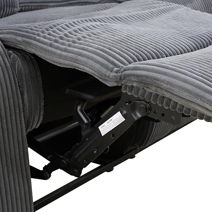 Manual Recliner Chair for Adults Single Reclining Sofa for Living Room/Office/Lounge/Club/Rv Car（Dark Grey CorduroyRecliner Chair）