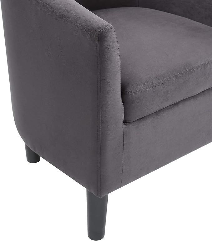 Convenience Concepts Take a Seat Churchill Accent Chair with Ottoman Dark Gray Microfiber