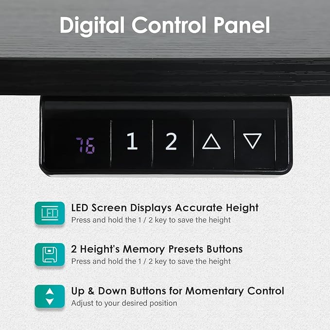 Computer Desk Adjustable Height Computer Workstation Electric Lifting Sit Stand Desk Rising Desk Computer Table Computer Desk That Raises Up and Down Stand Up Desks Standing Desk for Home Office