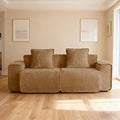 Casaphoria Velvet Modular Sofa 78.74 Inch Brown 2-Seater Couch with 2 Removable Pillows No Assembly Required Ideal for Apartments &amp Small Living Rooms