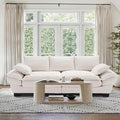 90 Oversized Loveseat Sofa Modern Corduroy Loveseat Couch Comfy Deep Seat Upholstered Sectional Sofa with Pillows for Living Room Bedroom Apartment (Beige)