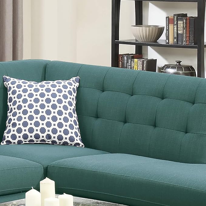 Poundex Bobkona Belinda Linen-Like Polyfabric SECTIONAL in Laguna