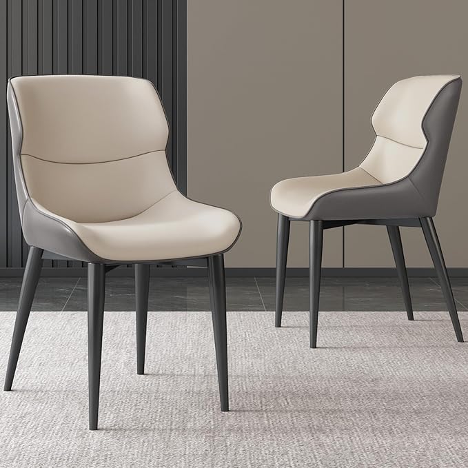 Kitchen Dining Chairs Set of 2 Modern Accent Heavy Duty Desk Chairs with Metal Legs for Home Office Bedroom &amp Living Room