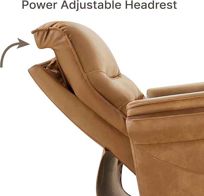 Power Recliner Chair with Adjustable Headrest and Footrest Dual Motor Leather Reclining Chair with USB/Type-C Charging Zero Gravity Modern Electric Recliner for Adults Living Room Bedroom