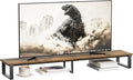 aboxoo 59 Large TV Riser Stand for 32-75 Inch TV TV Shelf with Steel Legs Tabletop TV Riser for Home Living Room Study Office (Brown)