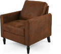 Christopher Knight Home Bunny Contemporary Club Chair with Plush Microfiber Cushions Brown and Black Emerald Gold