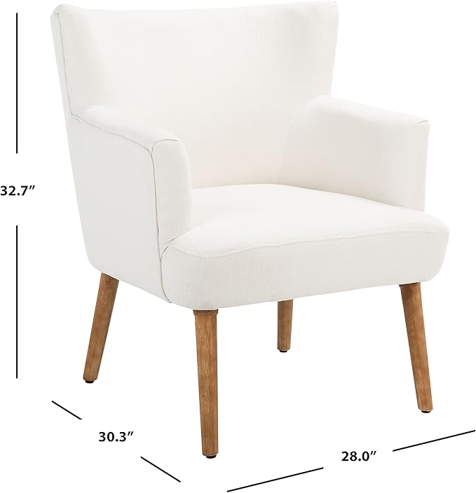 SAFAVIEH Home Collection Delfino White/Natural Accent Chair