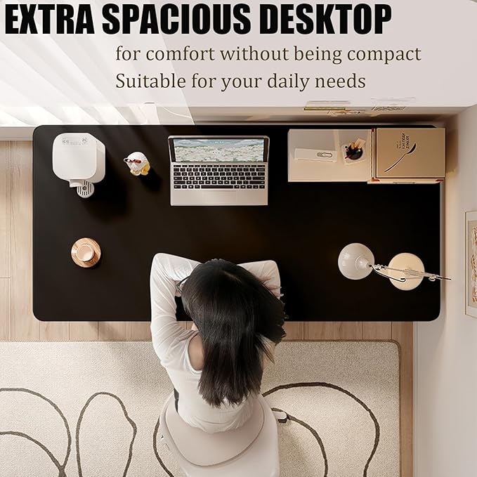Small Office Computer Desk Writing Desk Waterproof and Scratch-ResistantSturdy Study Writing Desk with Wooden Tabletop and Metal Frame for Bedroom