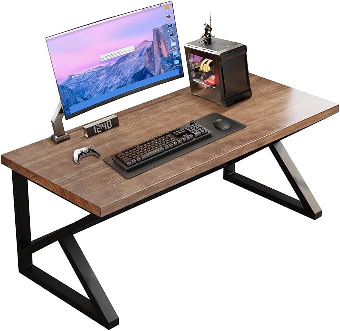55inch Solid Wood Computer DeskLarge Office Desk Home Simple Modern Long Desk Study Writing Desk Dining Table for Home Office