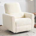 360° Swivel Glider Recliner Chair Oversized Rocker Recliner with Heating and Massage Glider Chair for Nursery with Pillow24 Extra Wide Rocking Chair for Living Room Corduroy Beige