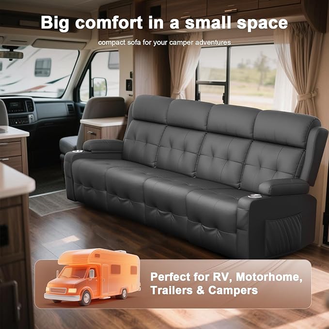 Recliner Sofa Massage Reclining Sofa 4 Seater Sets Heavy Weight Capacity RV Loveseat Clearance with Storage Cup Holders Wall Hugger Couches for Living Room