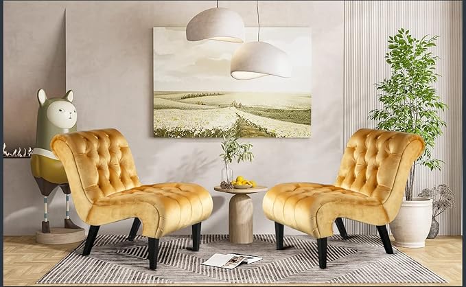 KINFFICT Velvet Accent Lounge Chair for Living Room
