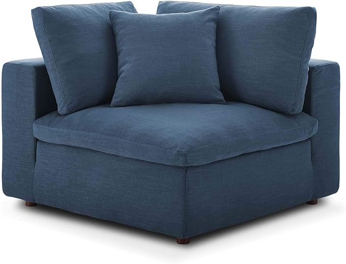 Modway Commix Down-Filled Overstuffed Upholstered Sectional Sofa Corner Chair in Azure